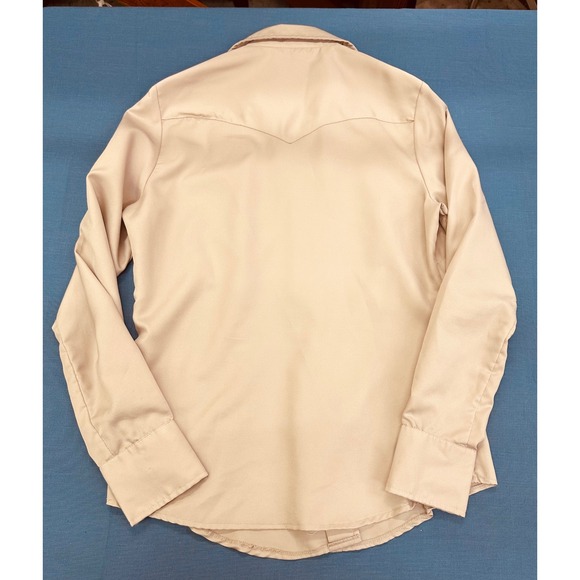Vintage H Bar C California Ranchwear Western Pearl Snap Shirt Tan Mens 38 - Picture 7 of 7